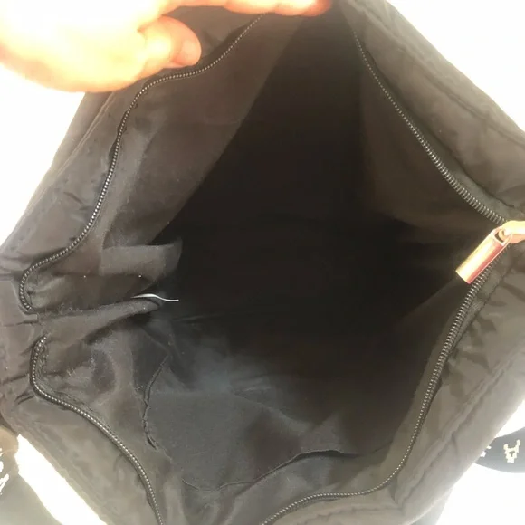 Sephora Black White north south full zip puffy nylon tote shoulder crossbody bag - Picture 7 of 10
